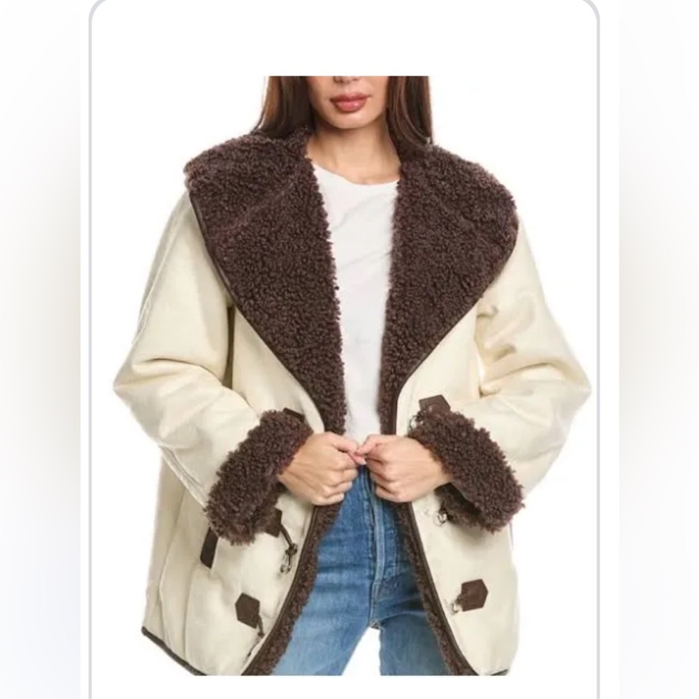 WeWoreWhat Two-Tone Faux Shearling Jacket